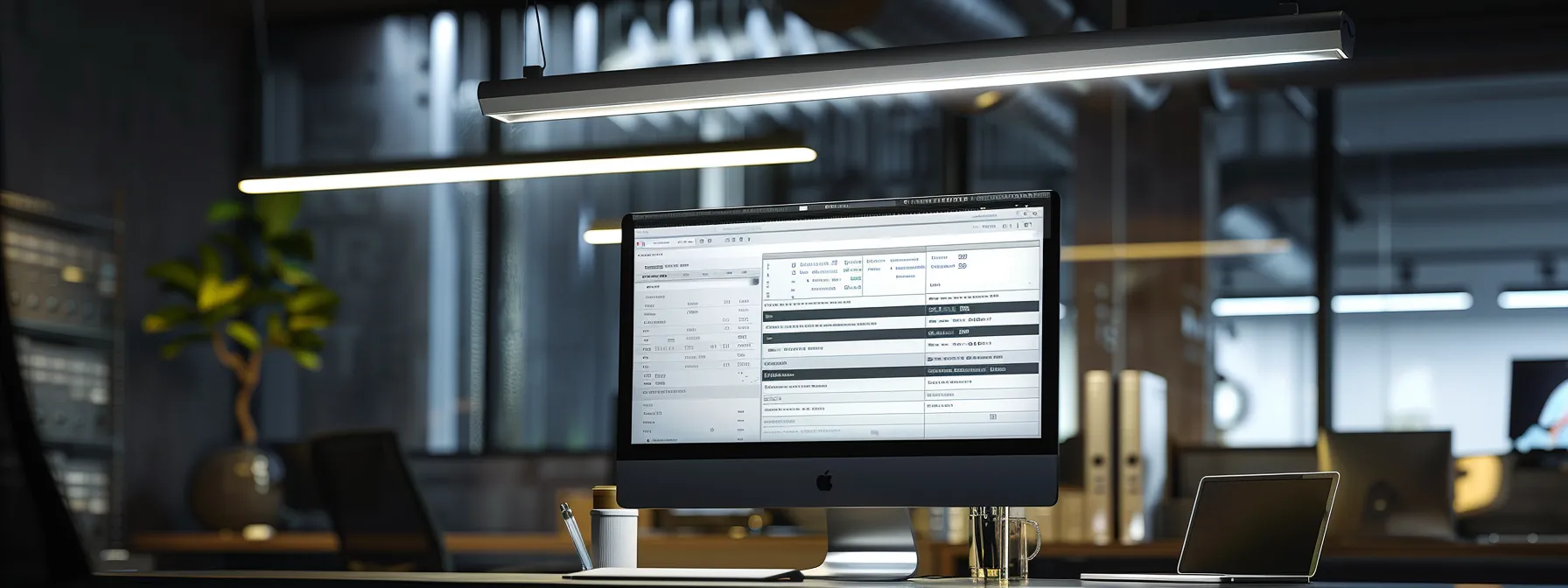 a sleek, modern office workspace is illuminated by overhead lights, showcasing a high-tech computer screen displaying an email client with organized settings and a well-structured email list, symbolizing efficiency in digital communication and outreach strategies. a sleek, modern office workspace is illuminated by overhead lights, showcasing a high-tech computer screen displaying an email client with organized settings and a well-structured email list, symbolizing efficiency in digital communication and outreach strategies.