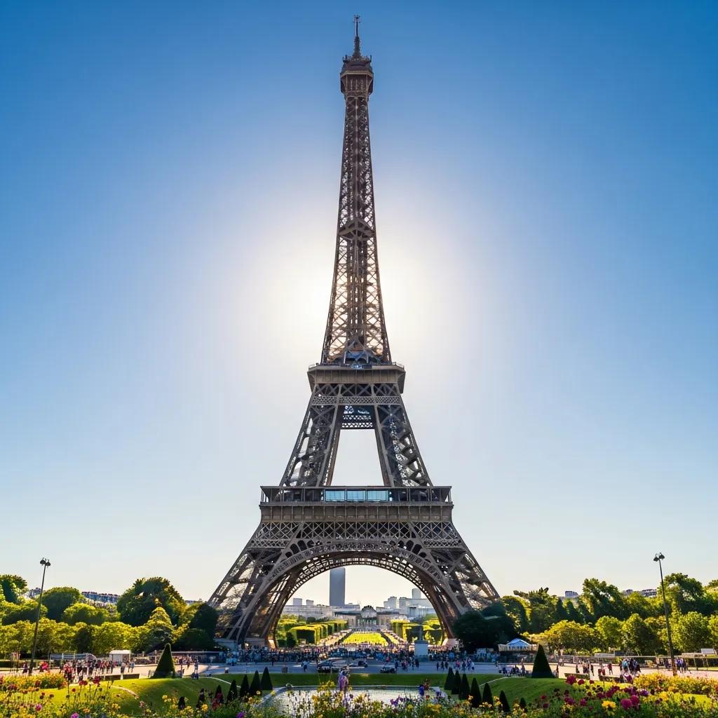 Eiffel Tower in summer highlighting thermal expansion effects