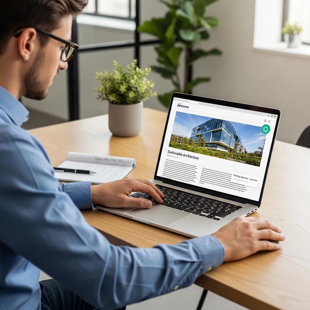 QA engineer testing content on a laptop, emphasizing the importance of content preview and quality assurance