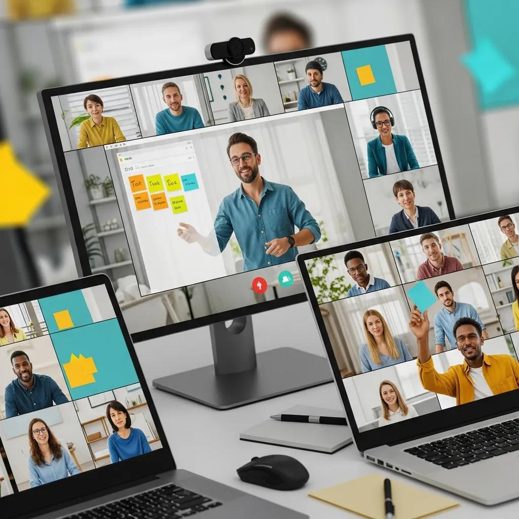 Remote team participating in a virtual stand-up meeting to enhance agile coordination