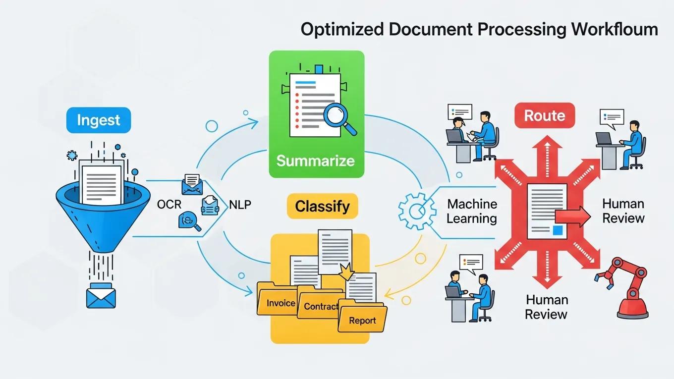 Visual representation of an optimized document processing workflow with automation