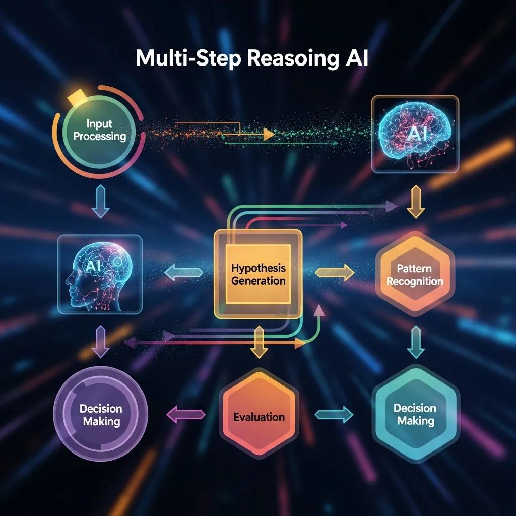 Visual representation of multi-step reasoning in AI prompt engineering