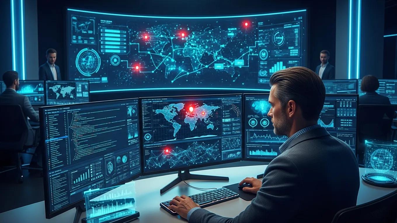 Cybersecurity specialist reviewing data protection controls