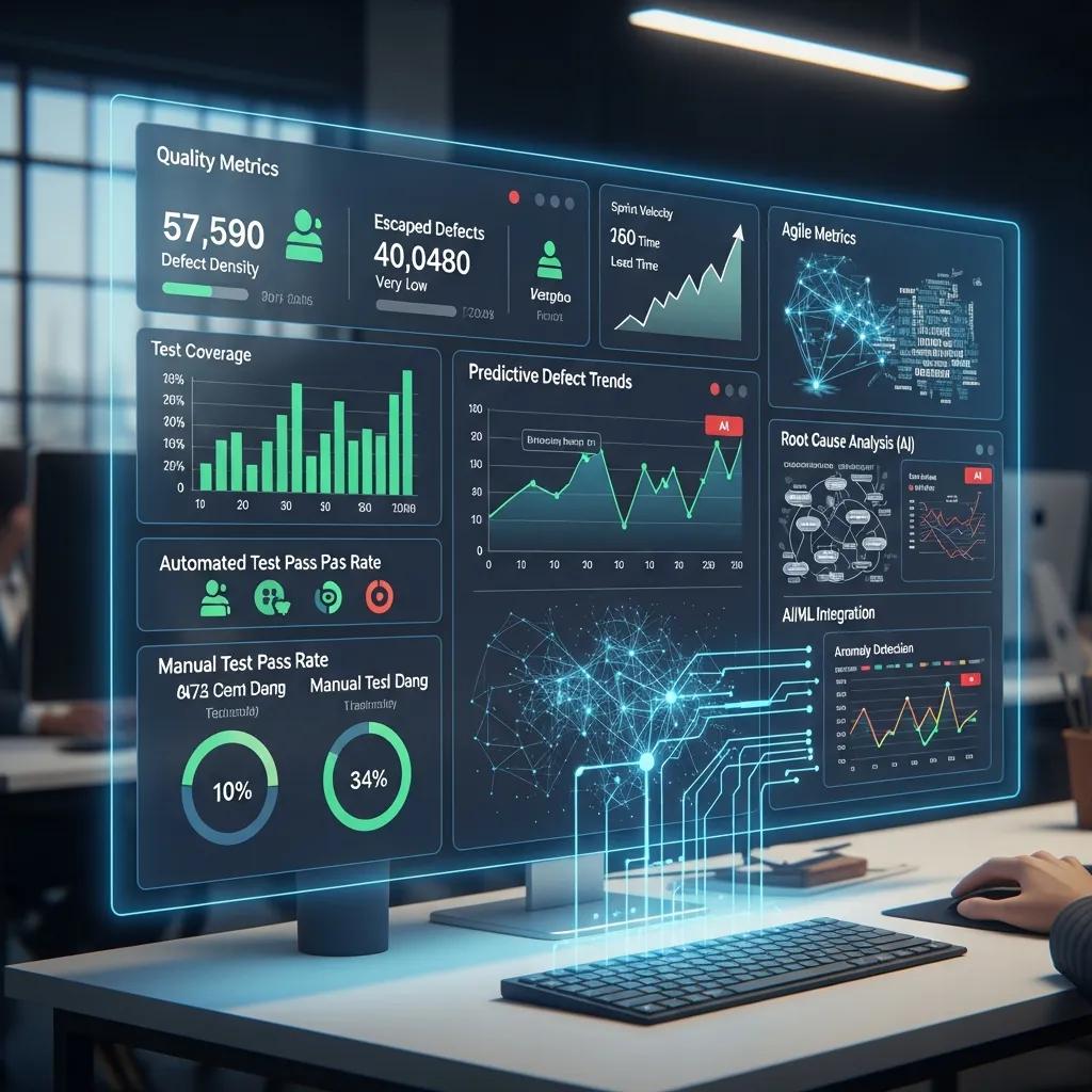 Dashboard showcasing KPIs for measuring success in agile quality assurance