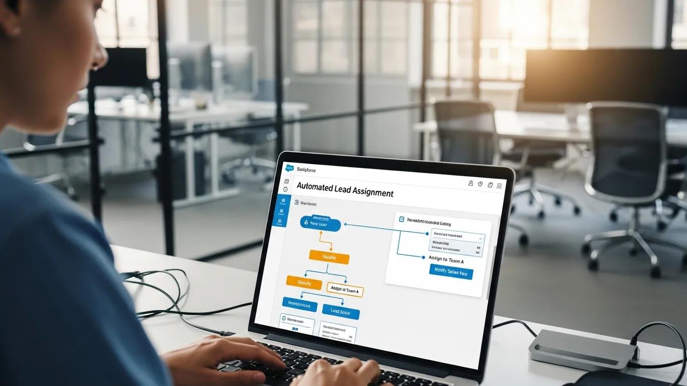 Sales representative automating tasks in Salesforce CRM